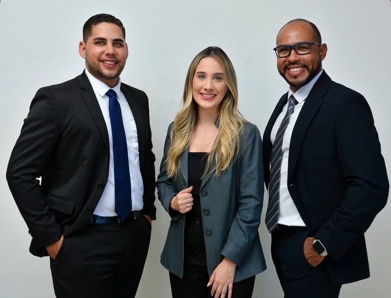 Equipe de sócios do GMF Advogados: Pedro Monte, Camila Galvão e Jonatan Ferreira